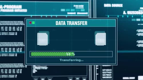 Data Transfer Progress Warning Message Transfer Complete Alert On Screen