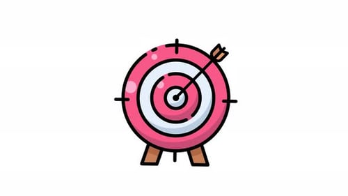 Animated Bullseye Target Hit Illustration