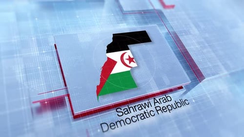 Sahrawi Arab Democratic Republic Flag Map Corporate Digital Presentation