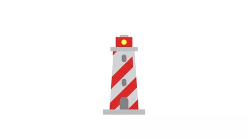 Flat Design Lighthouse Reveals for Travel Content