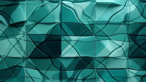 Abstract Teal Fluid Geometric Loop Background Animation