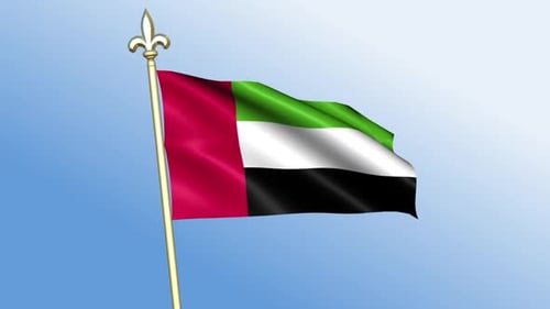 Waving United Arab Emirates Flag Animation Loop