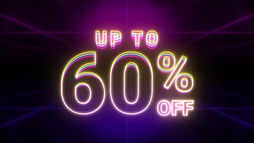 Neon Glowing Sale Discount Offer Animation