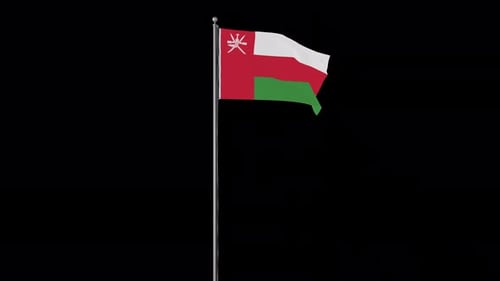 Oman National Flag Waving Seamless Loop