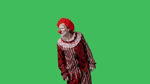 Funny Clown on Green Screen Chroma Key