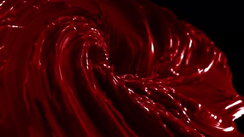 Red Wavy Swirling Whirlpool on Dark Background 3d Animation Loop