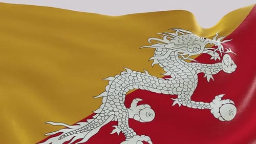 Drapeau en tissu du Bhoutan