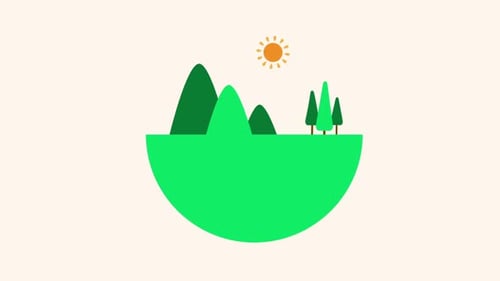 Flat Design Nature Landscape Scene Reveal Animation