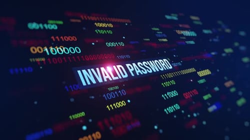 Invalid Password Digital Binary Code Background