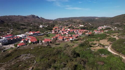Flying Over Village of Castro Laboreiro North of Portugal