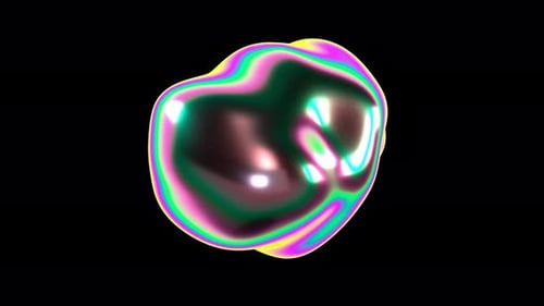 Iridescent Chrome Blobs Gentle Morph Infinite Loop 4K