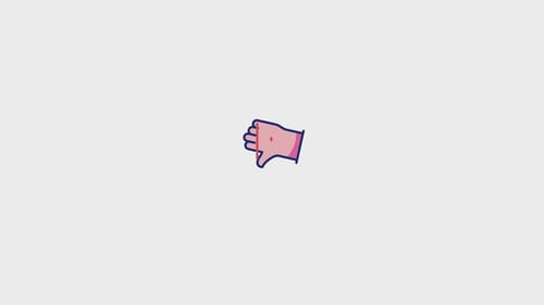 Animated Thumbs Down Hand Gesture Flat Design Icon