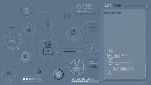 Animated Futuristic Data Interface Elements