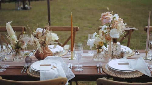 Elegant Wedding Table Setting in Natural Light