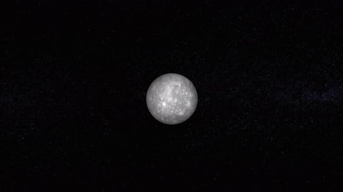 Mercury planet Rotating on space or galaxy and stars milky way, Animation planet Mercury seen. 1869