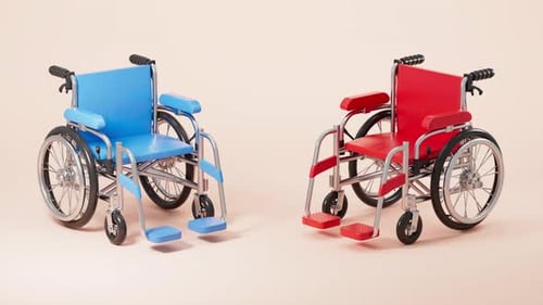 Cartoon wheelchair model, 3d rendering.