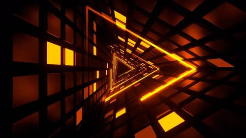 Orange Neon Triangle Tunnel Background Vj Loop In 4K