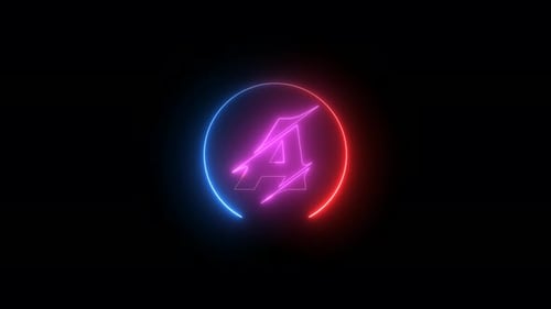 Vibrant Neon Glowing Circle Letter Logo Intro Animation