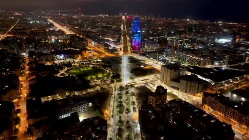 Barcelona Skyline At Barcelona In Catalonia Spain.