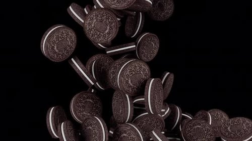 Falling Chocolate Sandwich Cookies Loop Animation