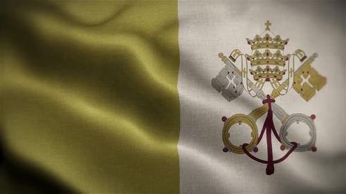 Vatican City National Flag Waving Loop Animation
