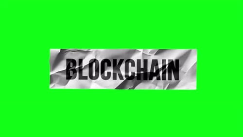 Blockchain Paper Style Headline Title Green Screen 4K