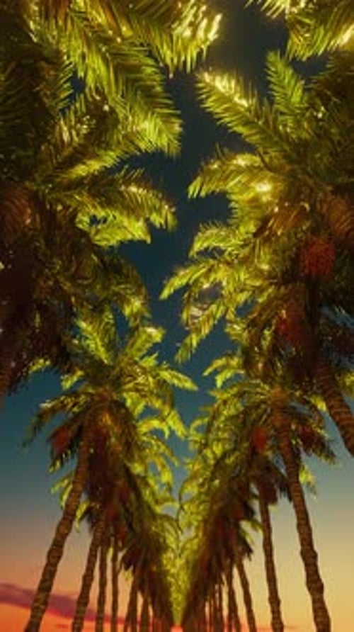 Under the Palms with Sunset Glow