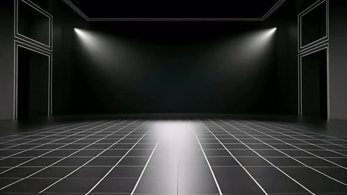 Minimalist Studio Room Reveal with Animated Grid Lines