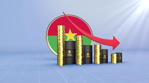 Burkina Faso Oil Revenue Decline With Red Arrow