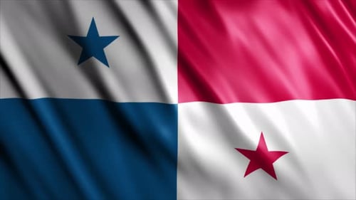 Waving Panama Flag Seamless Loop Animation