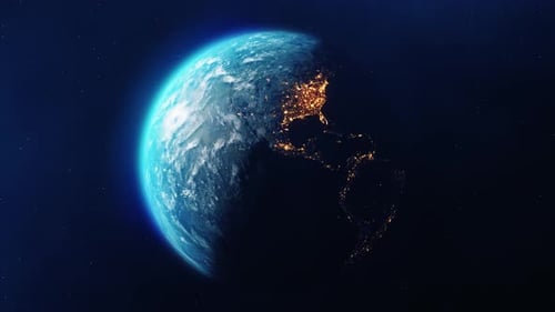 Sun Above Planet Earth View From Space Earth Orbit