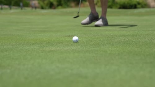 Golf Club and Ball on Tee Ready for Swing
