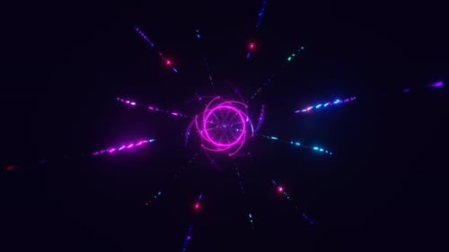 Neon Disco Flashing Light VJ Loop Alive with Flashing Lights in the Backdrop