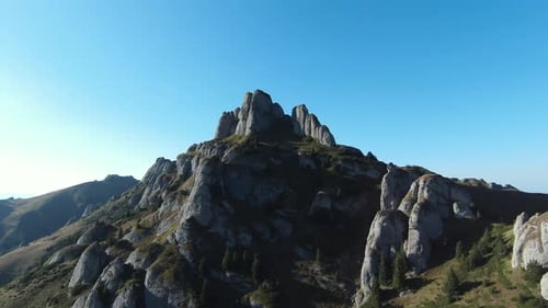 The Best Rock Mountain In Romania Aerial 4K