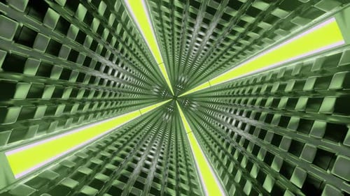 Lime And Light Purple Changing Neon Light Square Tunnel Background Vj Loop In 4K