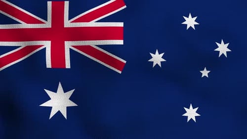 Realistic Waving Australian Flag Seamless Loop Animation