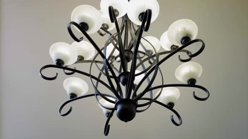 modern lamp black and white on the wall
