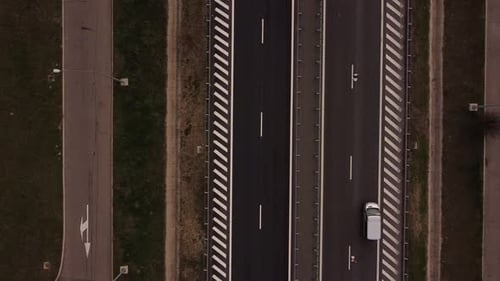 Aerial Overhead Shot Of A Highway