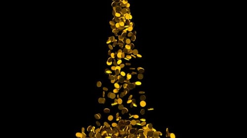 Falling Gold Coins with Realistic Physics and Alpha Channel