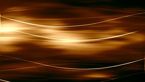 Abstract Flowing Golden Light Lines Loop Background