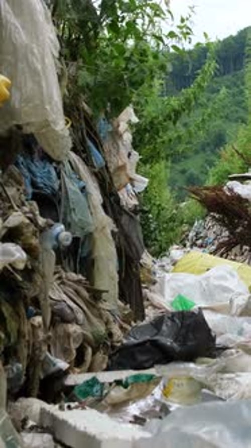 Illegal Dump Site Polluting Rural Nature Scene
