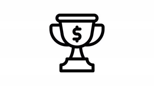 trophy line icon animation