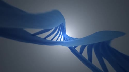 Abstract Blue DNA Double Helix Rotating Background Loop