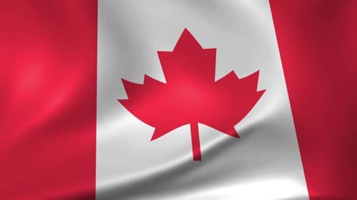 Waving Canadian Flag Animation Loop