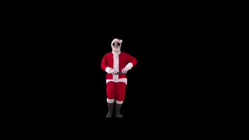 Cool Dancing Santa Claus Character with Sunglasses for Christmas