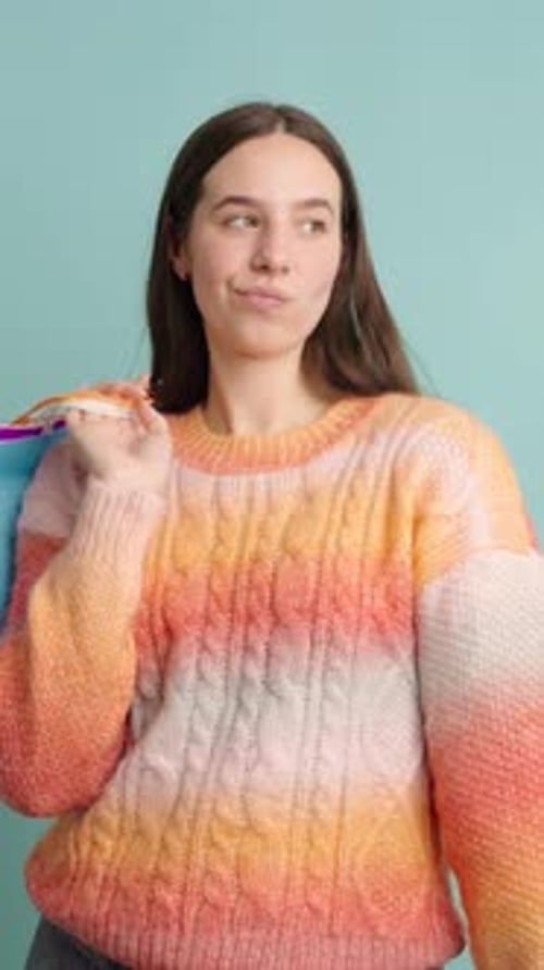 Excited Woman Showing Colorful Shopping Bags