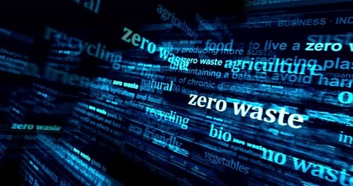 Zero waste neon on brick wall loop