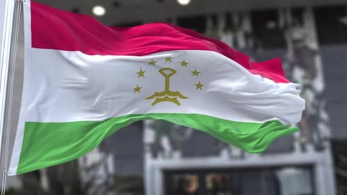 Tajikistan National Flag Waving Animation