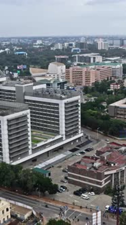Aerial shot of the city of Accra in Ghana during day