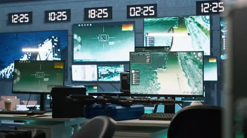 Empty Military Base of Operations with Radar Systems